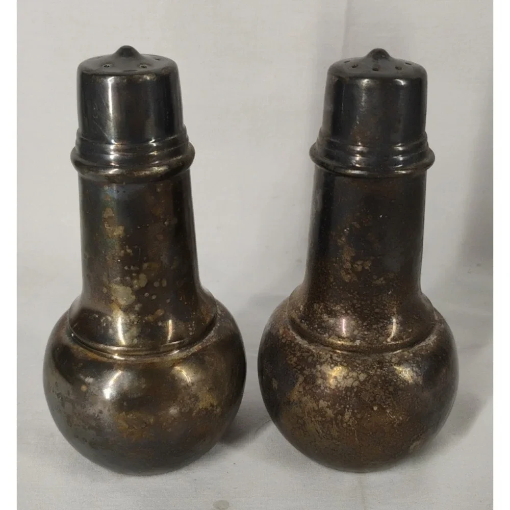 International Silver Co. Salt & Pepper‎ Shakers Vintage Silver Plate 4